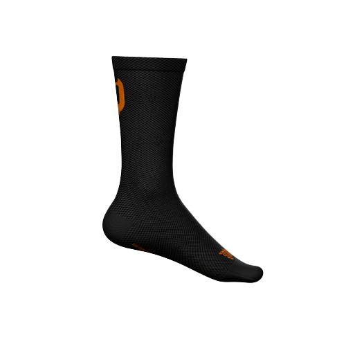 Meia IQ Super Ligeira Preto Com Laranja