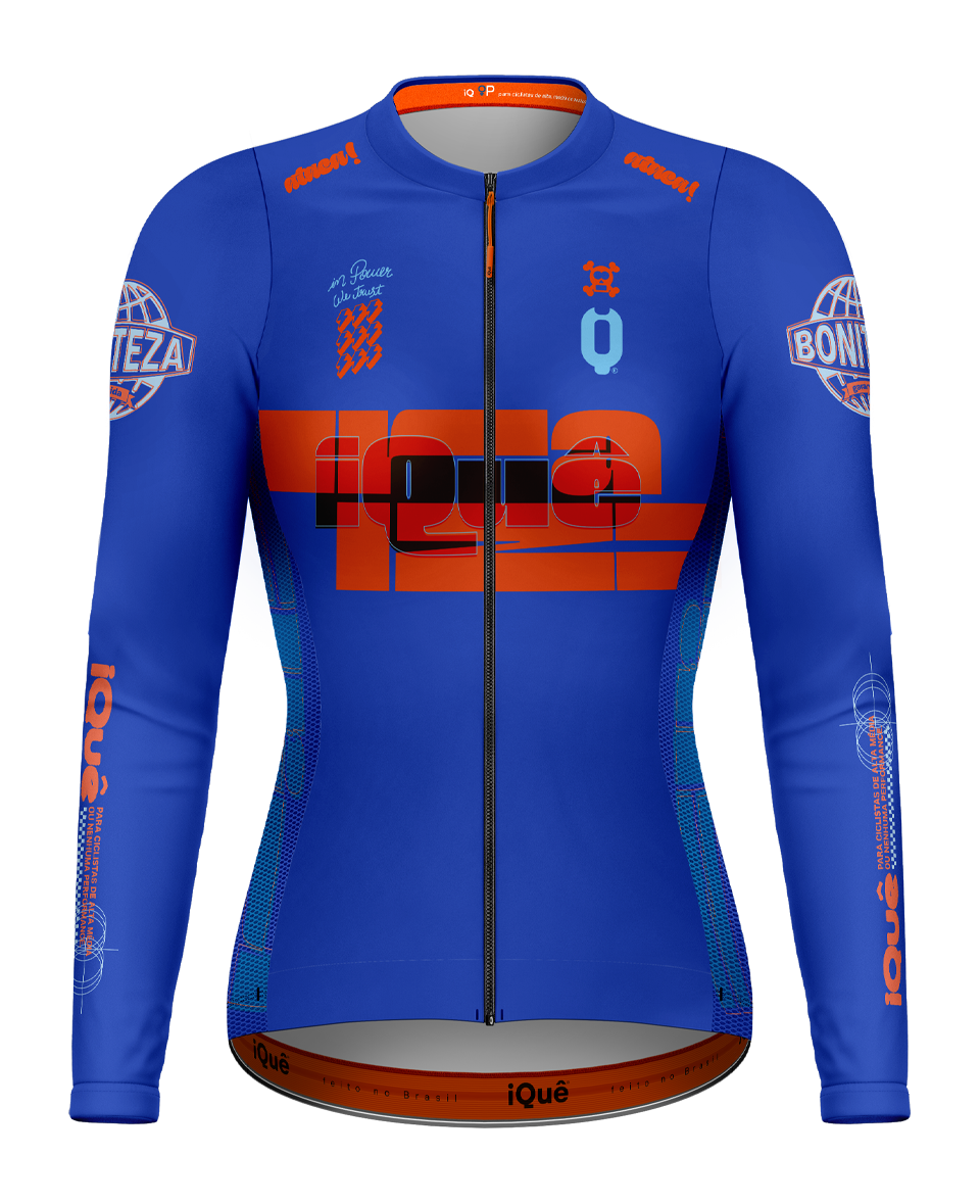 JERSEY RAIZ MANGA LONGA AZUL QUE ESCREVE