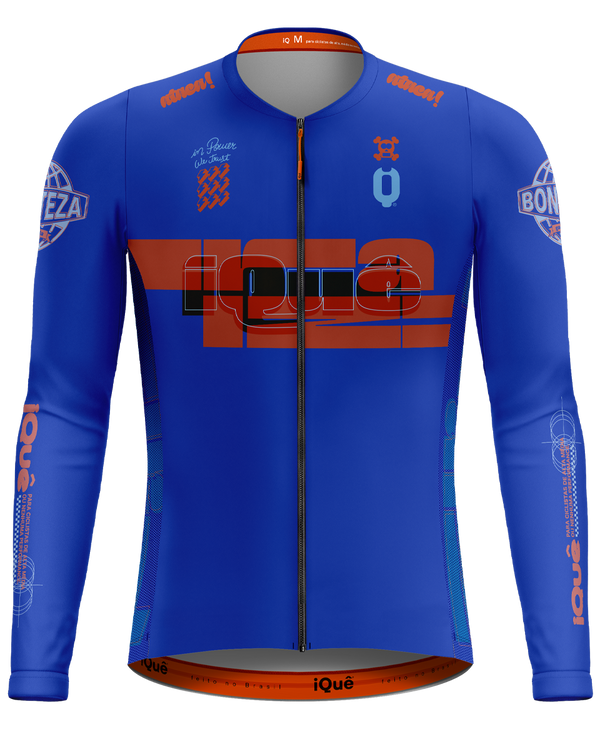 JERSEY RAIZ MANGA LONGA AZUL QUE ESCREVE