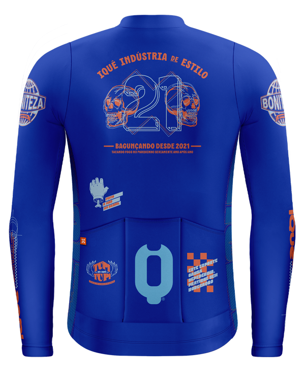 JERSEY RAIZ MANGA LONGA AZUL QUE ESCREVE