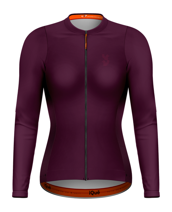JERSEY FEMININA MANGA LONGA VINHO TINTO