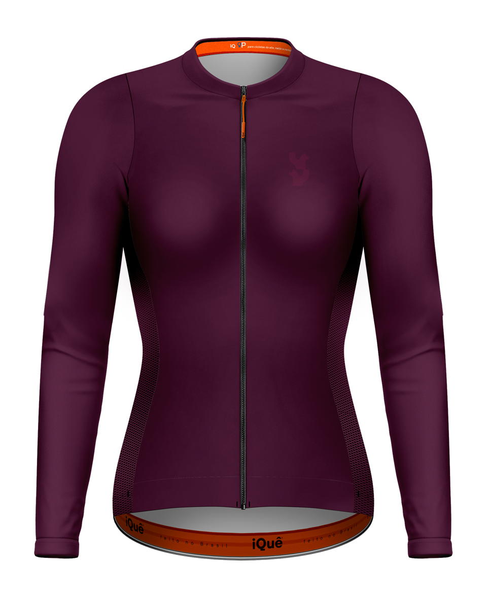 JERSEY FEMININA MANGA LONGA VINHO TINTO